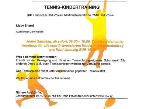 Foto 1 von 1: Tennis-Kindertraining (vergrößern)