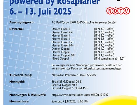 Foto 1 von 1: 9. Thermencup – powered by kosaplaner 6. – 13. Juli 2025 (vergrößern)
